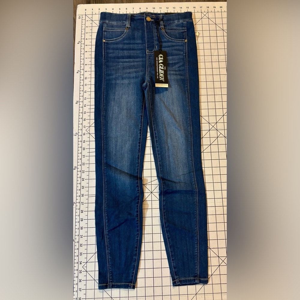 NWT Liverpool Gia Glider‎ Size 4/27 Goldwater Pull-On Crop Skinny Jeans